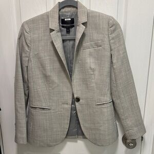 J.Crew Super 120s Wool Gray Blazer | Size 0P | Tailored Work Jacket